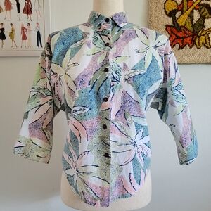 Turn On | 80s Vintage Floral Western Button-up Sleeves